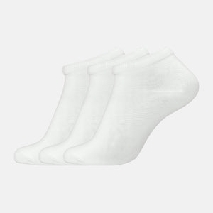 3-pack white bamboo ankle socks from Jack & Jones