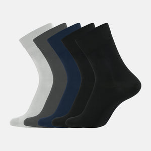 5-pack bamboo socks in light grey, dark grey, navy and black from Jack & Jones