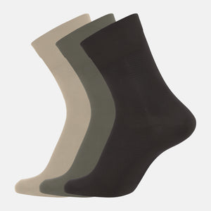 3-pack bamboo socks in beige, olive and brown from Jack & Jones