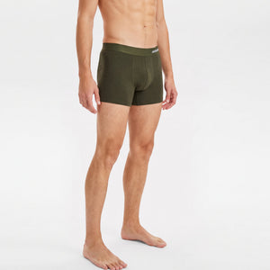 3 pak bambus underbukser i grøn/blå/sort fra Jack & Jones, grønt par på model skråt forfra