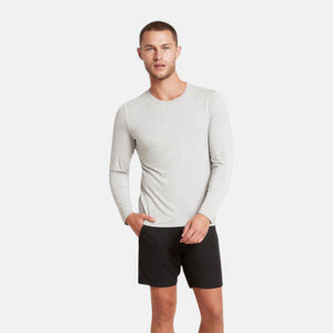 Grå langærmet bambus T-shirt fra Boody billede 2
