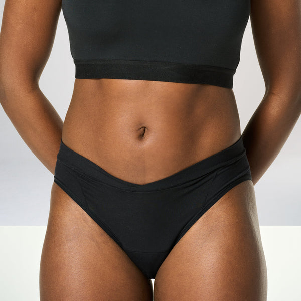 Moderate-Heavy Bamboo Period Underwear in Black