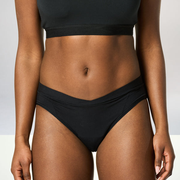 Moderate-Heavy Bamboo Period Underwear in Black