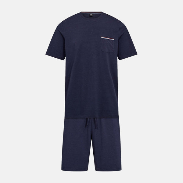 Navy bambus pyjamas shortssæt