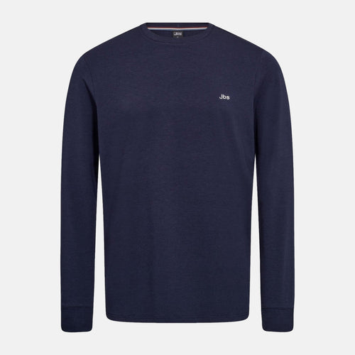 Navy langærmet bambus T-shirt til herre
