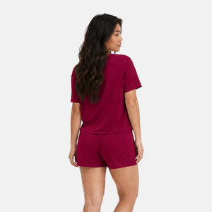 Nicole Bordeaux kortærmet pyjamassæt fra Bamboo Basics