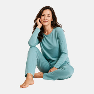 Nina Grøn langærmet pyjamassæt fra Bamboo Basics