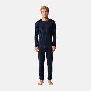 Nino Blå langærmet pyjamassæt fra Bamboo Basics