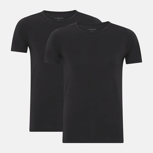 2 pak sorte slim fit T-shirts i bambus fra Lindbergh