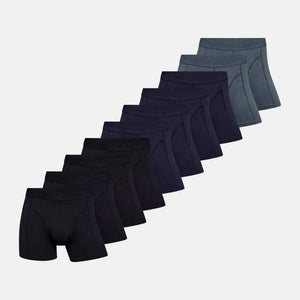 10 pak bambus underbukser i sort/navy/petrol