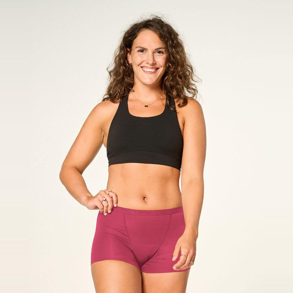 Heavy/Overnight Bamboo Period Underwear in Ruby Pink