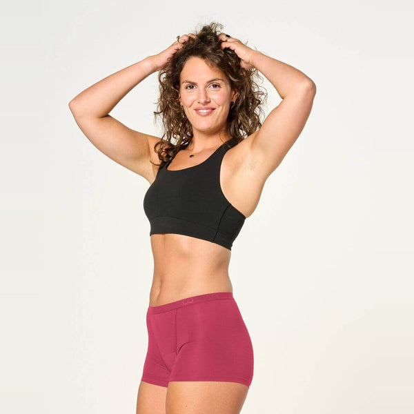 Moderate/Heavy Bamboo Period Underwear in Ruby Pink