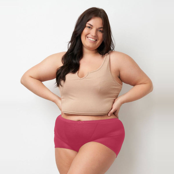 Moderate/Heavy Bamboo Period Underwear in Ruby Pink