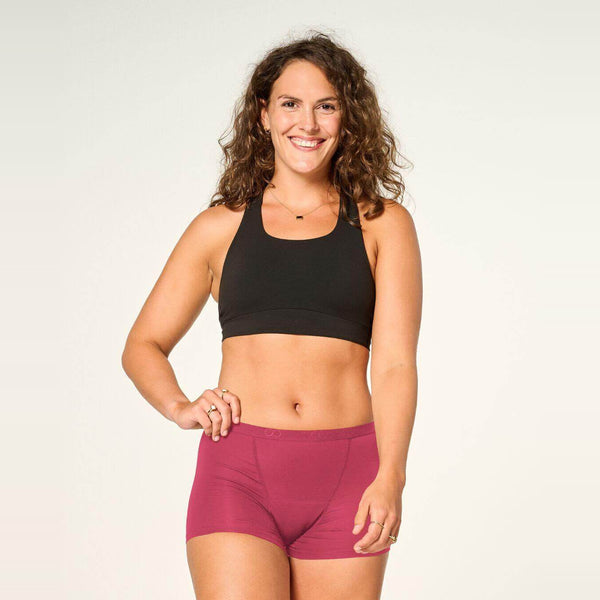 Moderate/Heavy Bamboo Period Underwear in Ruby Pink