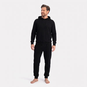 Sort bambus hoodie joggingsæt fra Bamboo Basics