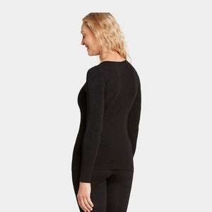 Sort langærmet bambus T-shirt med rund hals    Boody
