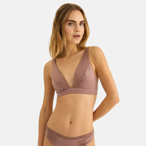 Taupe bambus trekant BH fra JBS of Denmark