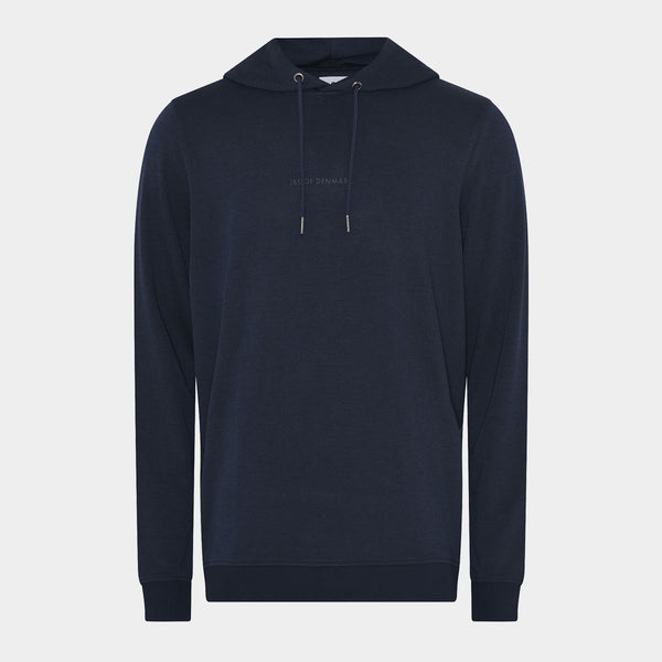 Navy badge bambus hoodie S   JBS of Denmark