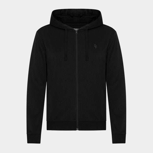 Sort bambus hoodie med lynlås XS   Copenhagen Bamboo