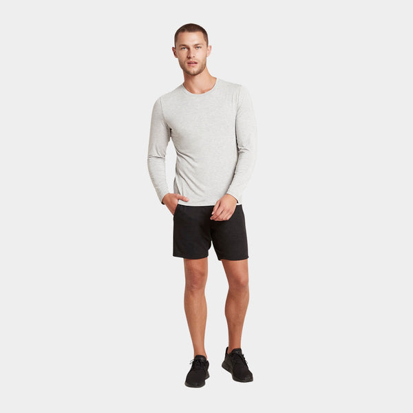 Lysegrå langærmet crew neck bambus T-shirt    Boody