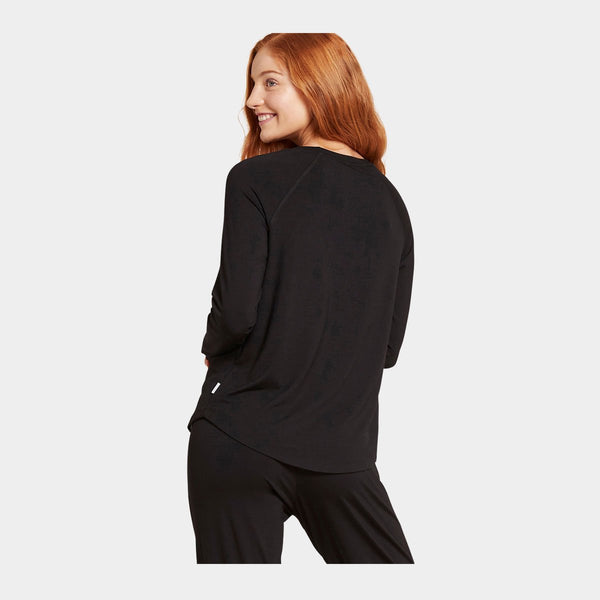 Sort langærmet raglan bambus lounge T-shirt    Boody