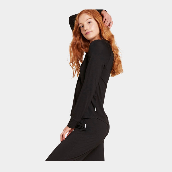 Sort langærmet raglan bambus lounge T-shirt    Boody