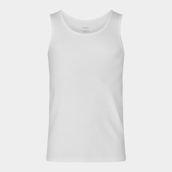 2 hvide rib bambus tank tops    Resteröds